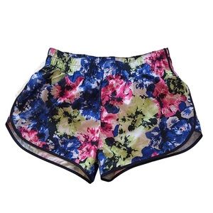Gap Fit Women’s S sport shorts, multicolor floral drawstring waist, lining